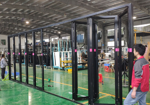 Thermally Broken Aluminum Frame Bifold Patio Sliding Folding Door, Double Glazed, Soundproof, For Store, Garden, Villa