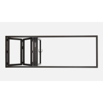Double Glazed Aluminium Bifold Windows Manufacturer, Folding Glass Windows, Customized Size, For Kitchen, Room