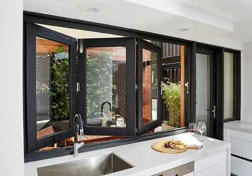 Double Glazed Aluminium Bifold Windows Manufacturer, Custom Folding Windows, For Kitchen, Room