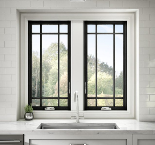 Hand Crank Casement Windows, Aluminum Crank Out Windows, Soundproof, Thermal Broken, Double Glazed, For Shower Room, Kitchen