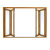 Customized Aluminium Clad Timber Folding Window, Double Glass, Heat Insluation, Soundproof, For Villa, Balcony