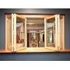 Aluminium Clad Timber Folding Window, Bi-Fold Window, Double Glass, Heat Insluation, Soundproof, For Villa, Residence, Kitchen