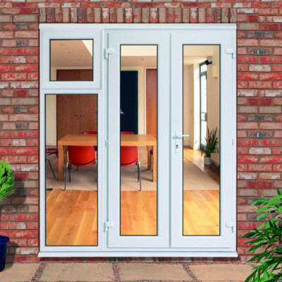 Factory Wholesale Commercial uPVC Combination Door, Exterior Double Casement Door, Residential Swing Patio Door