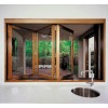 Wholesales Aluminium Clad Timber Sound-Proof Window, Triple Glass, Heat Insluation, Save Energy, For Residence, Villa, Bedroom