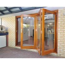 Factory Aluminium Clad Timber Folding Door, Europeam Style, Save Energy, Heat Insluation, Soundproof, For Villa
