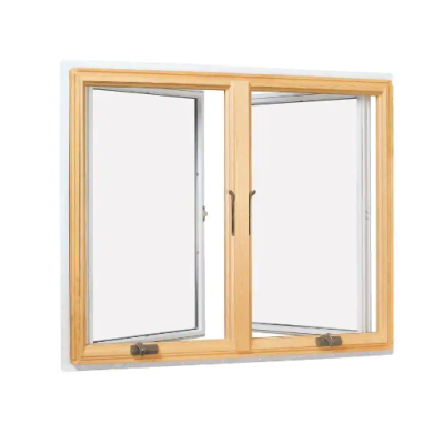 Maunufacture Aluminium Clad Timber Hand Crank Window, Double Glass, Save Energy, Heat Insluation, European Style, For Kitchen and Living Room