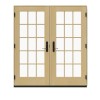 Wholesales Aluminium Clad Timber Casement Door, Double Glass,  Soundproof, Save Energy, Hinged Door For Bathroom, Living Room And Villa