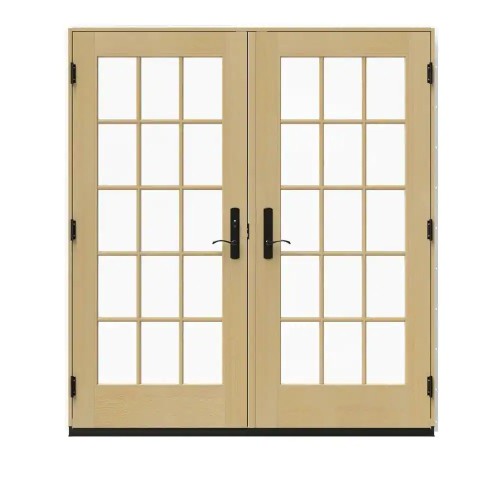 Wholesales Aluminium Clad Timber Casement Door, Double Glass,  Soundproof, Save Energy, Hinged Door For Bathroom, Living Room And Villa