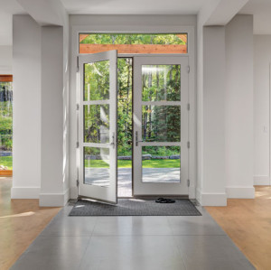 Customized Aluminium Clad Timber Combination Door, Triple Glass,  Soundproof, Save Energy For Entrance, And Living Room