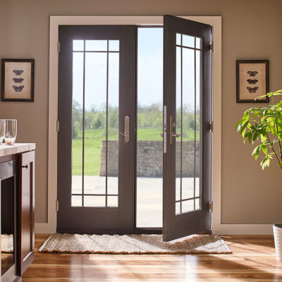 Customized Timber Casement Door, Triple Glass, Heat Insulation, Soundproof, For Living Room