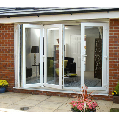 Custom Vinyl UPVC Folding Doors, Hurricane Impact, Double Glass Door, For Kitchen