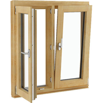 Manufacture Timber Tilt & Turn Window, Double Glass, Save Energy, High Anti UV, Soundproof, For Bathroom, Living Room