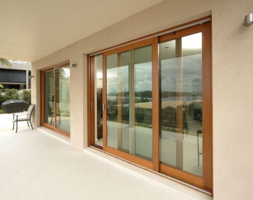 Customized Timber Lift & Sliding Door, Double Glass, Soundproof, Modern Style, Double Glazed, For Balcony