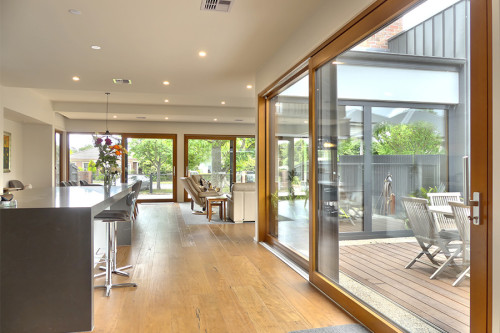 Timber Lift & Sliding Door, Double Glass, Soundproof, European Modern Style, Save Energy, For Living Room
