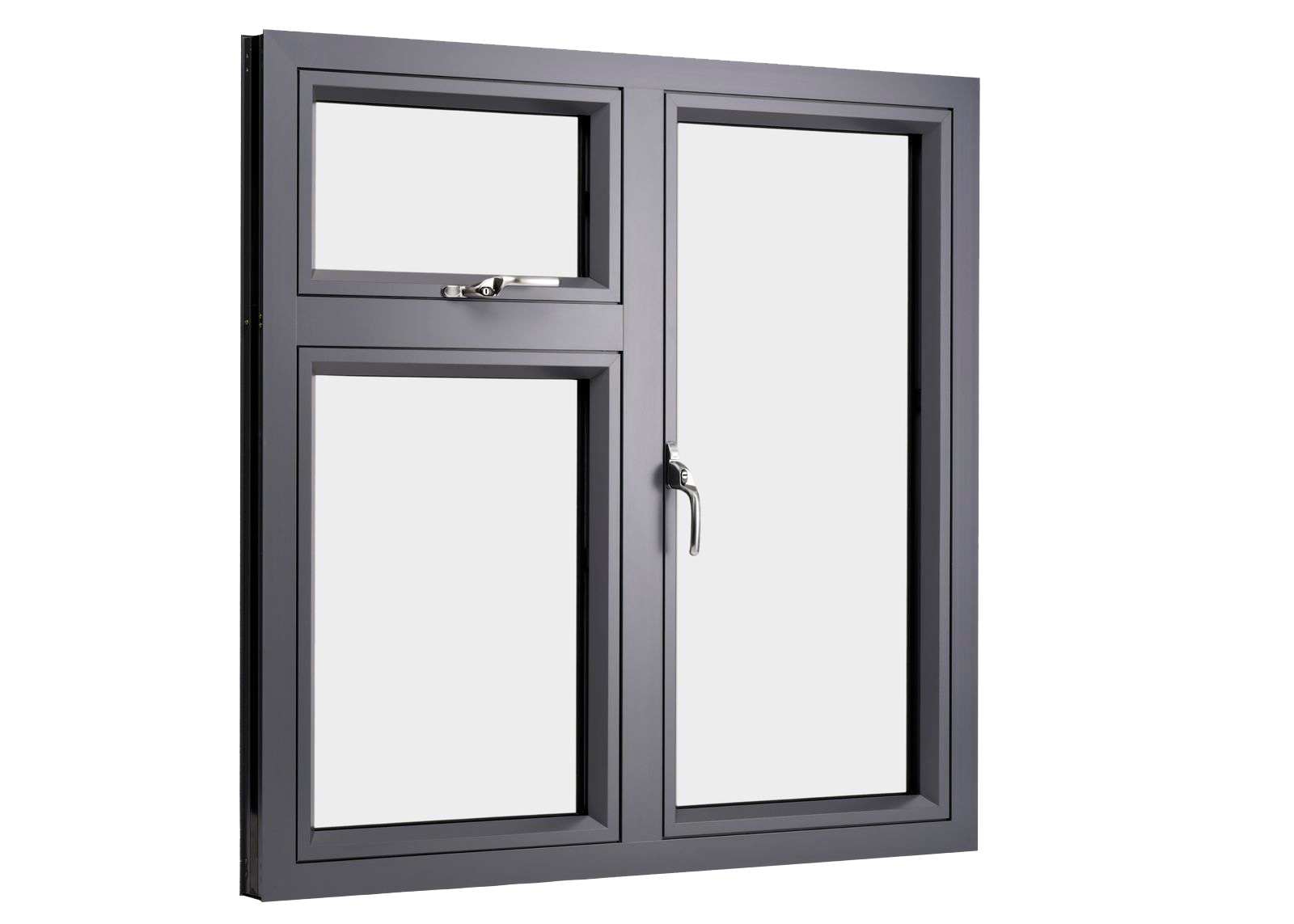 Custom casement window with reinforced frame