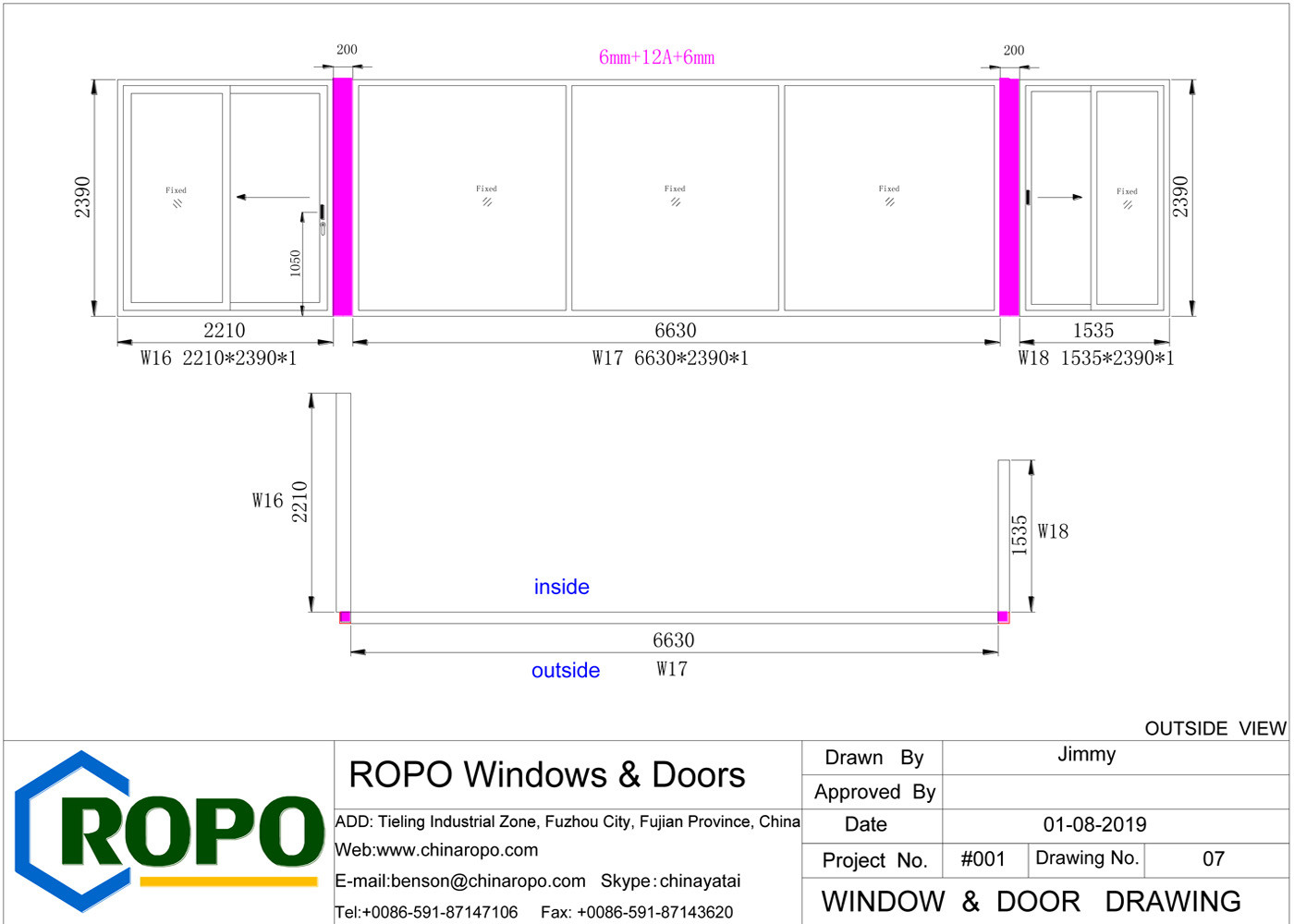 aluminum fixed windows
