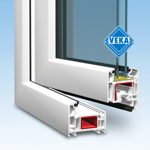 VEKA multi chamber uPVC window profile with steel reinforcement