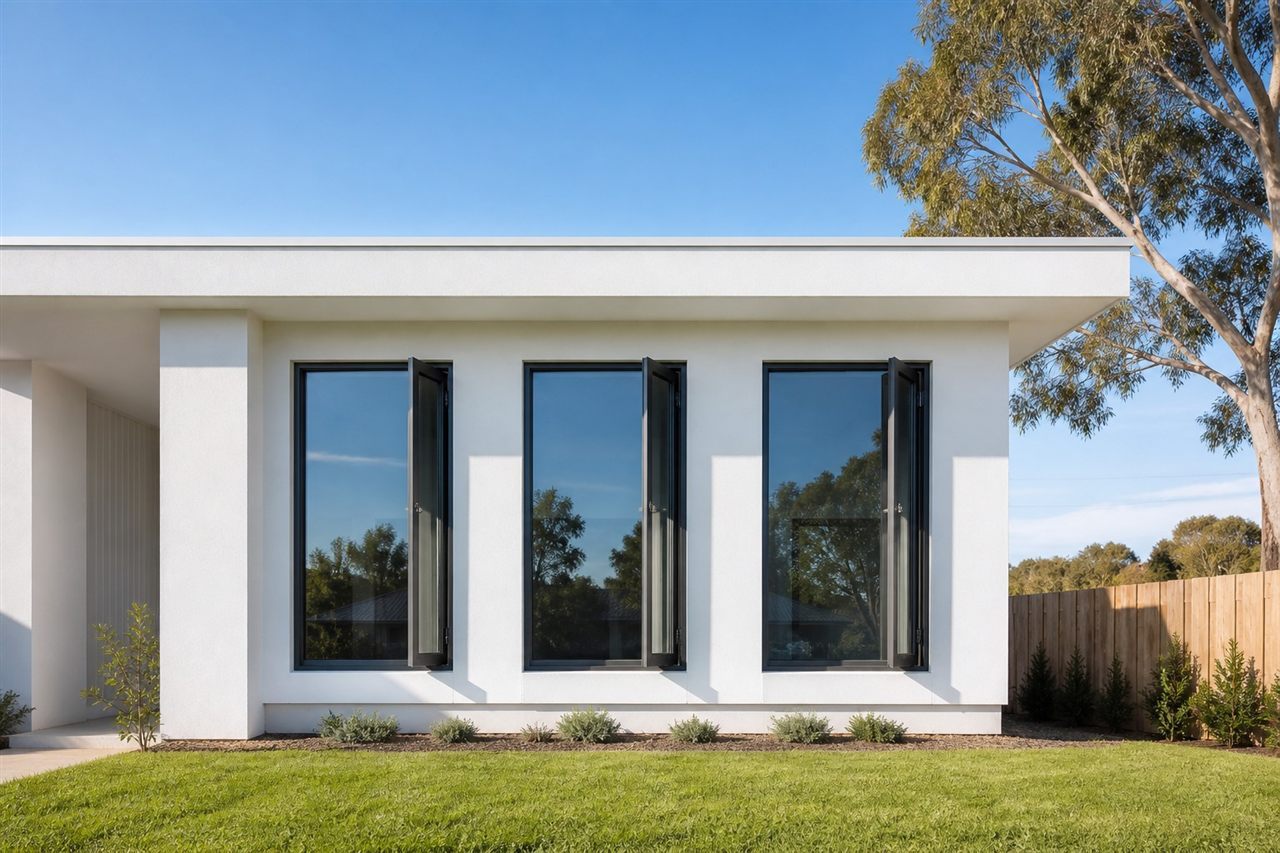 Modern Australian home with aluminium casement windows
