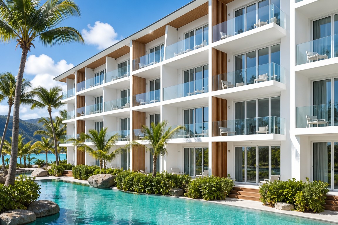 Resort hotel with large windows