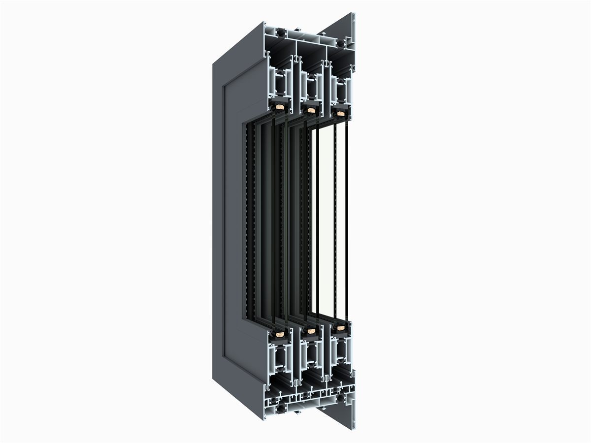 Commercial heavy-duty aluminium casement window render