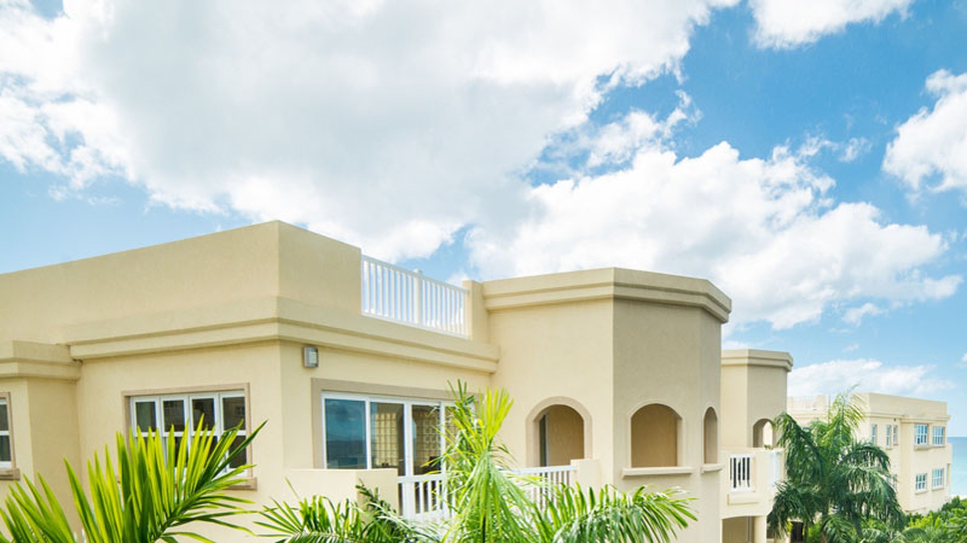 Coastal Caribbean resort building glazed with custom aluminium and uPVC windows