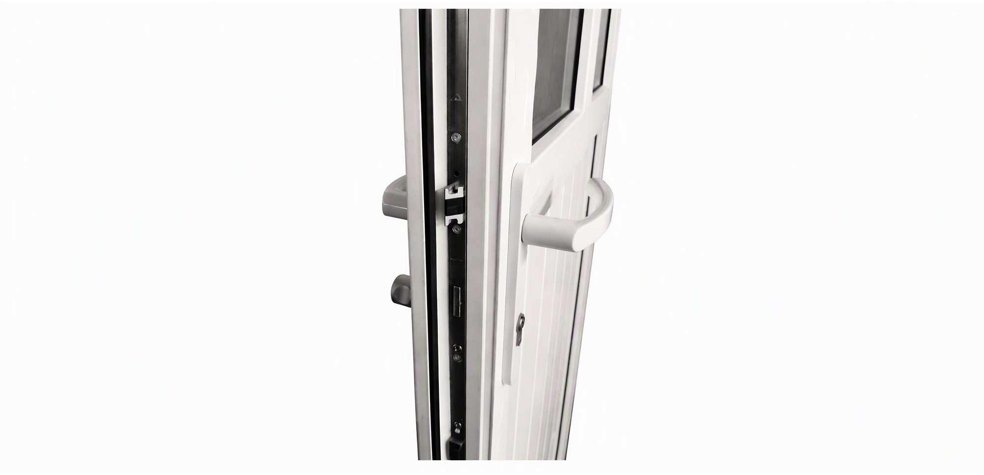 uPVC hinged door lock detail
