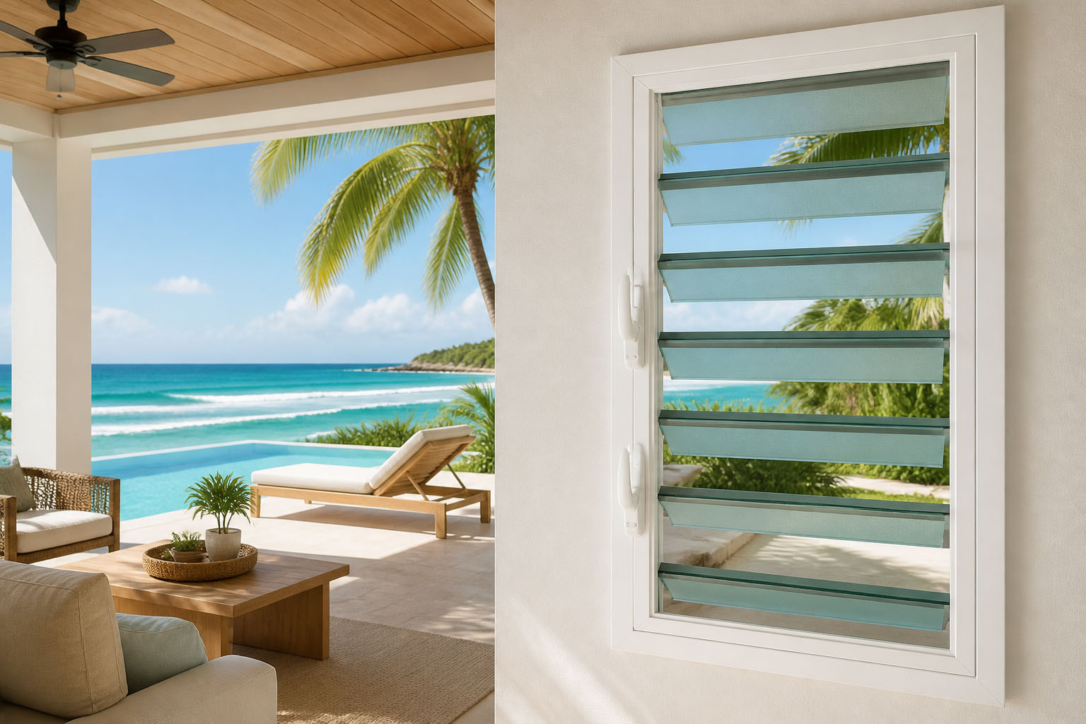 Coastal and warm-climate projects aluminum louver windows