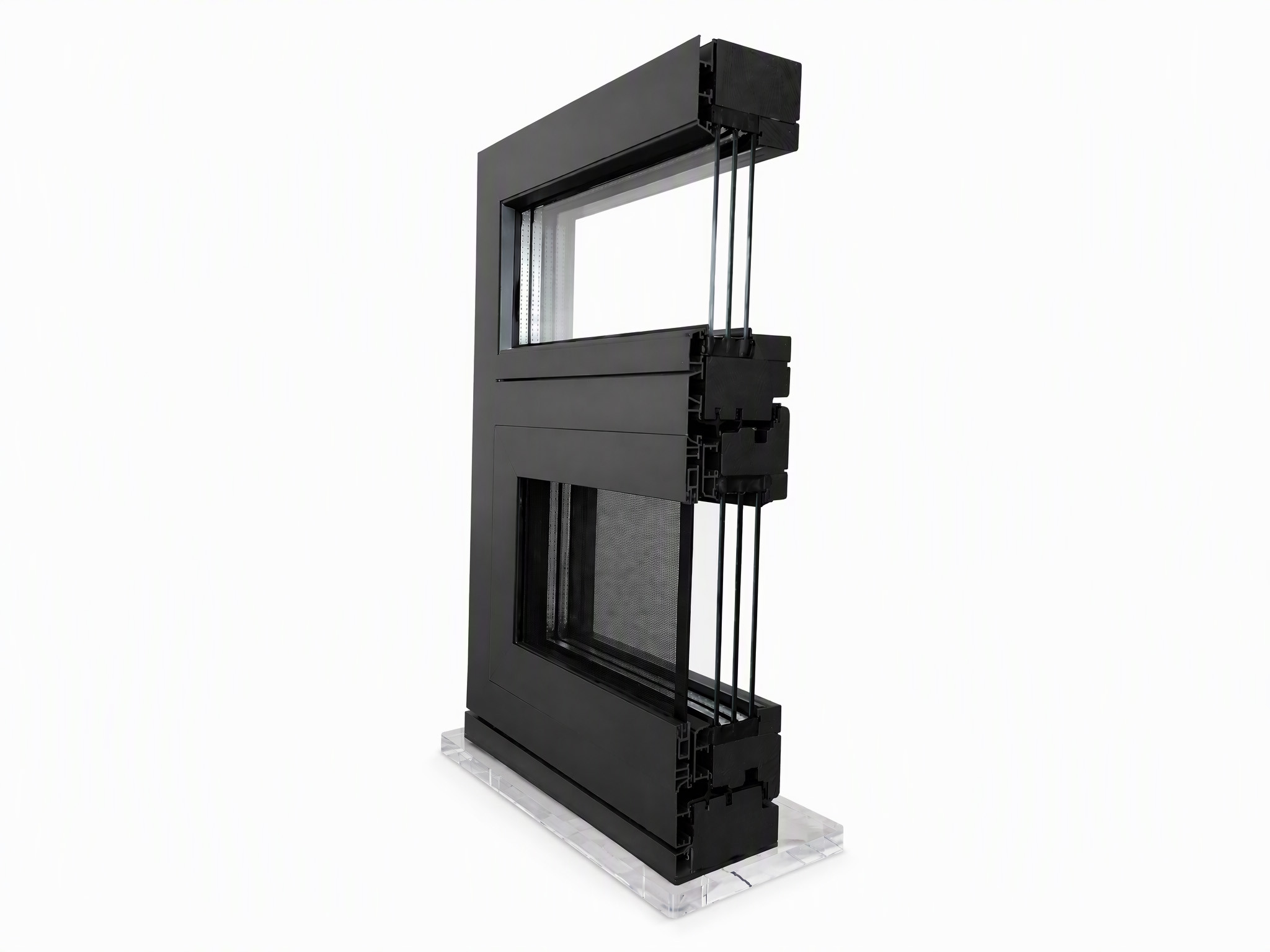 High performance triple glazed uPVC window profiles