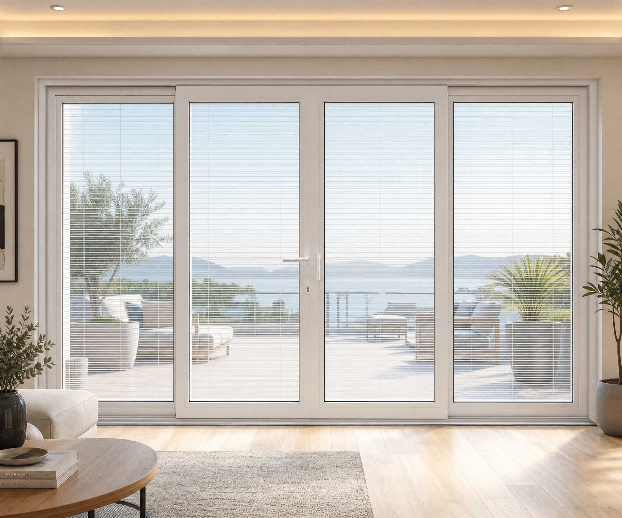 ROPO white two-panel uPVC tilt and slide door product illustration