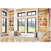 Aluminium Clad Timber Combination Window, Double Glass, Heat Insluation, Soundproof, For Villa, Balcony