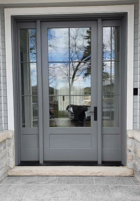Customized Timber Casement Door, Triple Glass, Heat Insulation, Soundproof, For Living Room