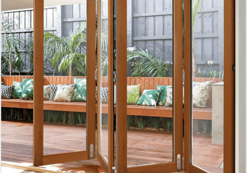 Aluminium Clad Timber Folding Door, Modern Deisgn, Heat Insluation, Soundproof, For Living Room