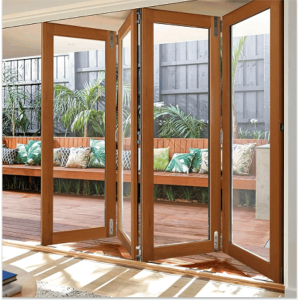 Aluminium Clad Timber Folding Door, Modern Deisgn, Heat Insluation, Soundproof, For Living Room
