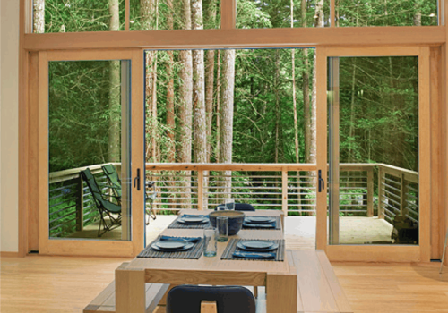 Customized Aluminium Clad Timber Combination Door, Triple Glass,  Soundproof, Save Energy For Entrance, And Living Room