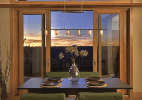 Factory Aluminium Clad Timber Combination Door, Triple Glass,  Soundproof, Save Energy For Villa, Balcony And Living Room