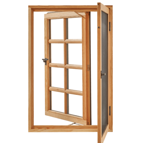 Timber Casement Window, Save Energy, Heat Insluation, Soundproof, For Villa, Bedroom, Balcony