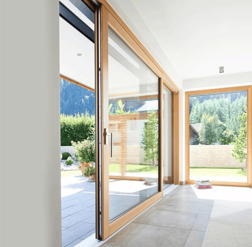 Customized Timber Lift & Sliding Door, Double Glass, Soundproof, Modern Style, Double Glazed, For Balcony