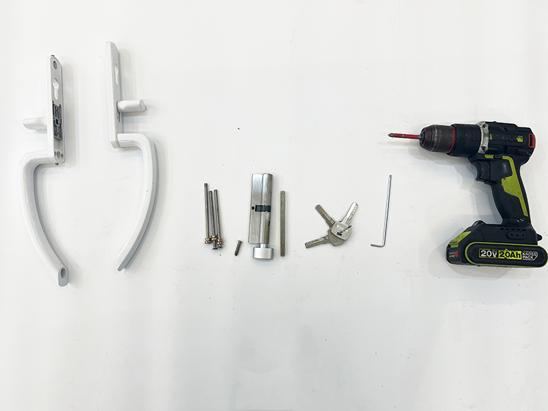 folding door handle installation