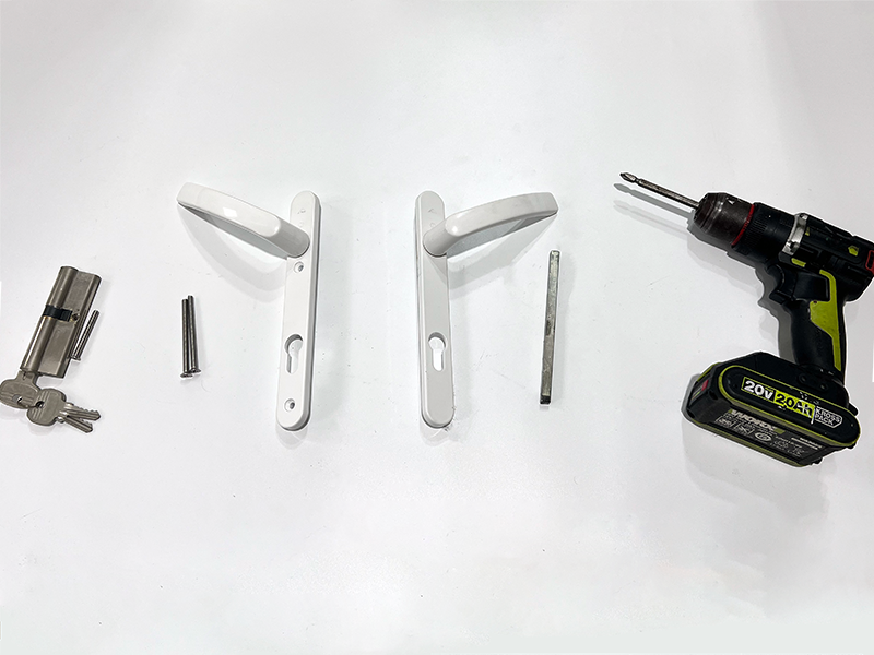 Folding door handle installation