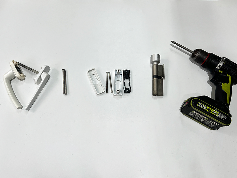 tilt and sliding door handle installation