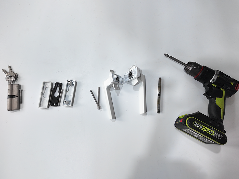 uPVC sliding door handle installation