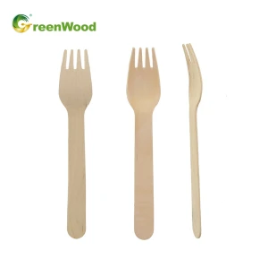 Wholesale 160mm Biodegradable Disposable Wooden Cutlery Sets for Take-out