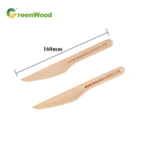 Einweg-Holzmesser in loser Schüttung | Großhandel mit Bestecksets aus Holz