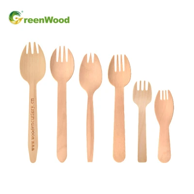 Spork di legno usa e getta in bluk | Set di posate in legno all'ingrosso