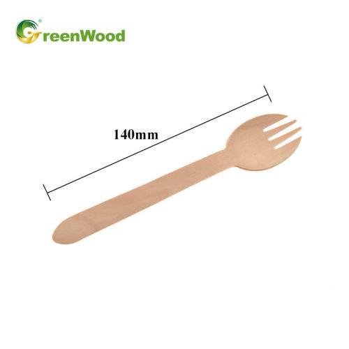 Spork en bois jetable en bluk | Vente en gros de couverts en bois