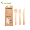 Custom Disposable Wooden Cutlery Sets in Paper Box with Hanger | Wooden tableware set