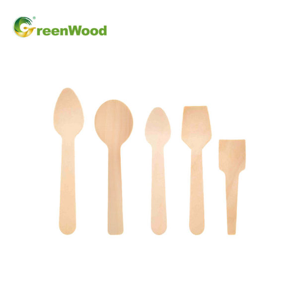 Cucchiaio da gelato usa e getta in legno bluk| Mini cucchiaio in legno | Set di posate in legno all'ingrosso