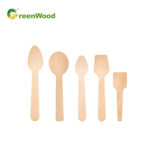 Cucchiaio gelato in legno usa e getta in bluk| Mini cucchiaio di legno | Set di posate in legno all'ingrosso