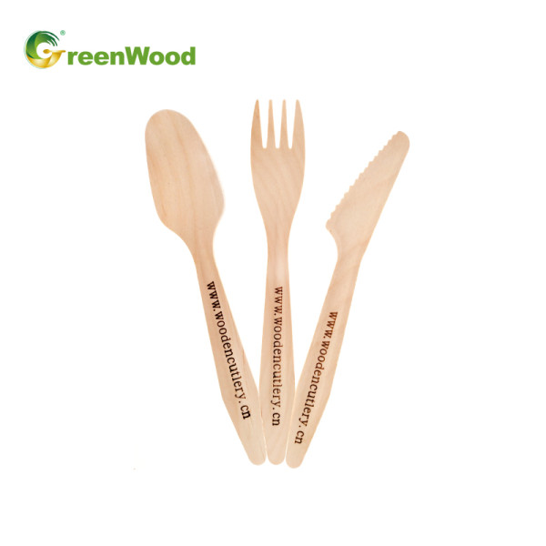 Set di posate in legno monouso biodegradabili 185 mm | Set di posate in legno all'ingrosso