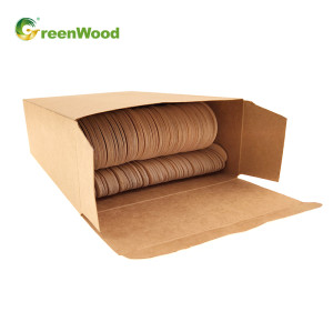 100 ensembles de couverts en bois jetables dans une boîte en papier | Ensemble de vaisselle en bois